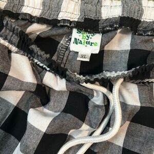 Shiny By Nature casual plaid pants with drawstring